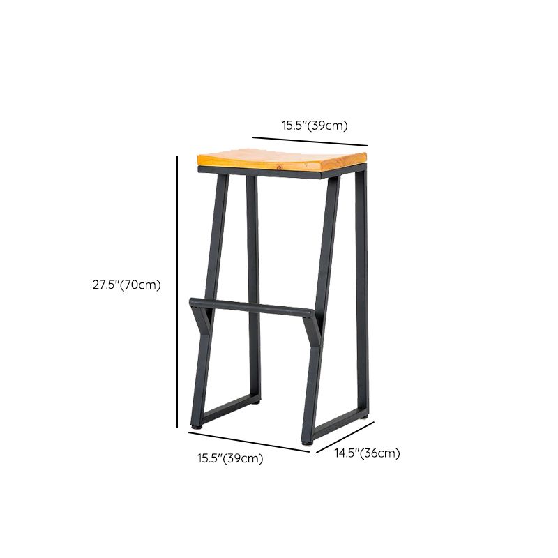 Contemporary Wood Counter Stools Metal Bar Stool for Home Use