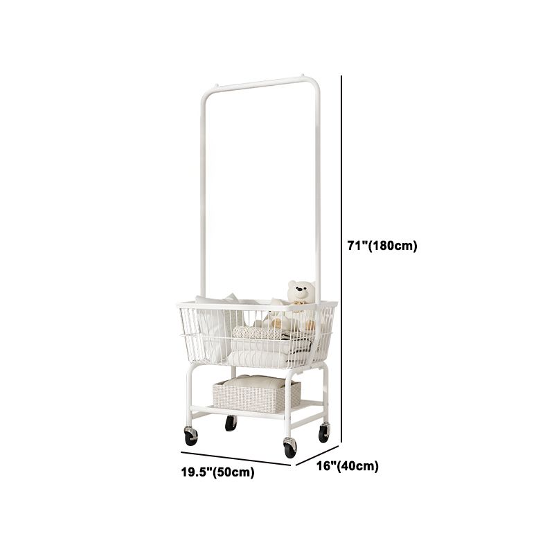 Contemporary Style Wardrobe Metal Open Wardrobe with Wheels for Home