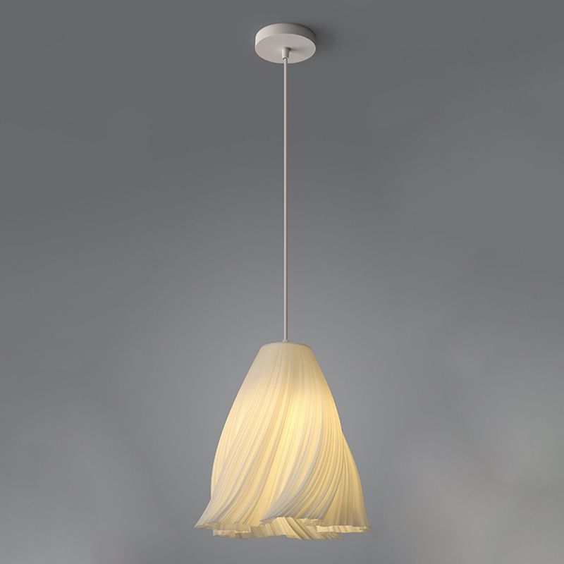 Weiße Blumenheizenleuchte minimalistische 1-Licht-Kunststoff-Hanglampe