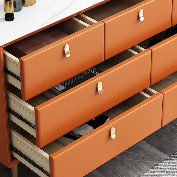 Classic Glam Storage Chest Stone Dresser with 5/6/7 Drawers , 15.6 Inch Width