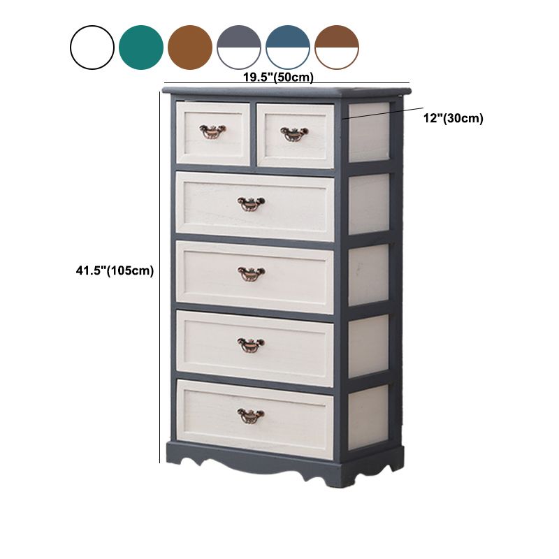 Nautical Bedroom Vertical Storage Chest Wooden Chest with Drawers