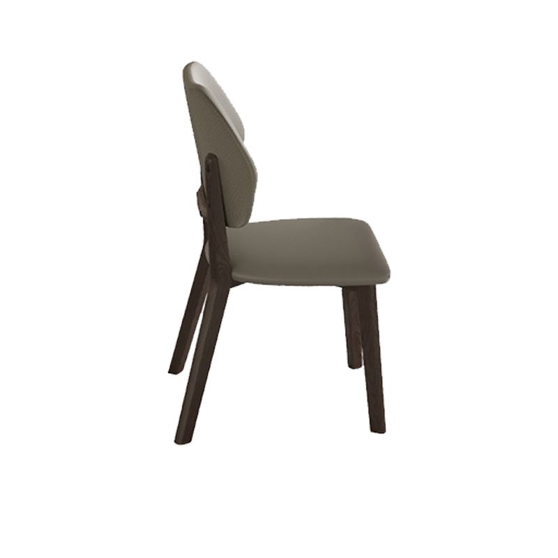 Modern Style Side Chair Upholstered Kitchen Dining Chairs with Wooden Base