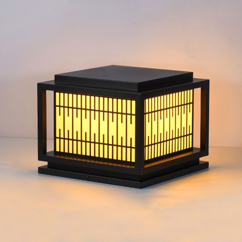 Square Shape Pillar Lamp Modern Outdoor Waterproof Light for Courtyard