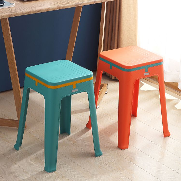 Glam Indoor-Outdoor Backless Dining Chair Plastic Stackable Side Chair