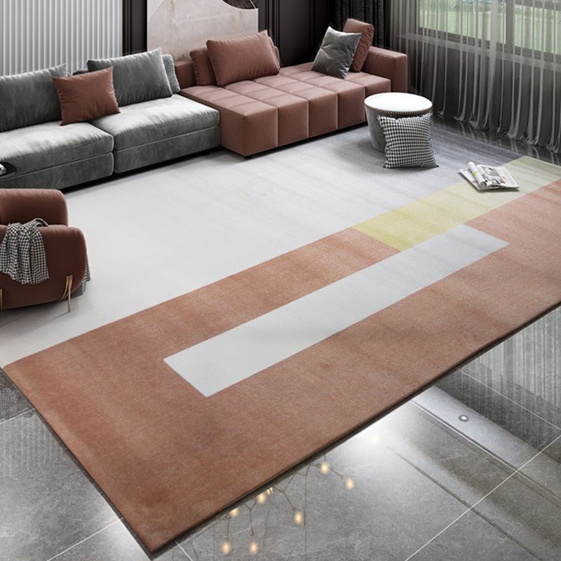 Scandianvian Living Room Rug Multi Color Geo Printed Area Carpet Synthetics Non-Slip Backing Stain-Resistant Rug