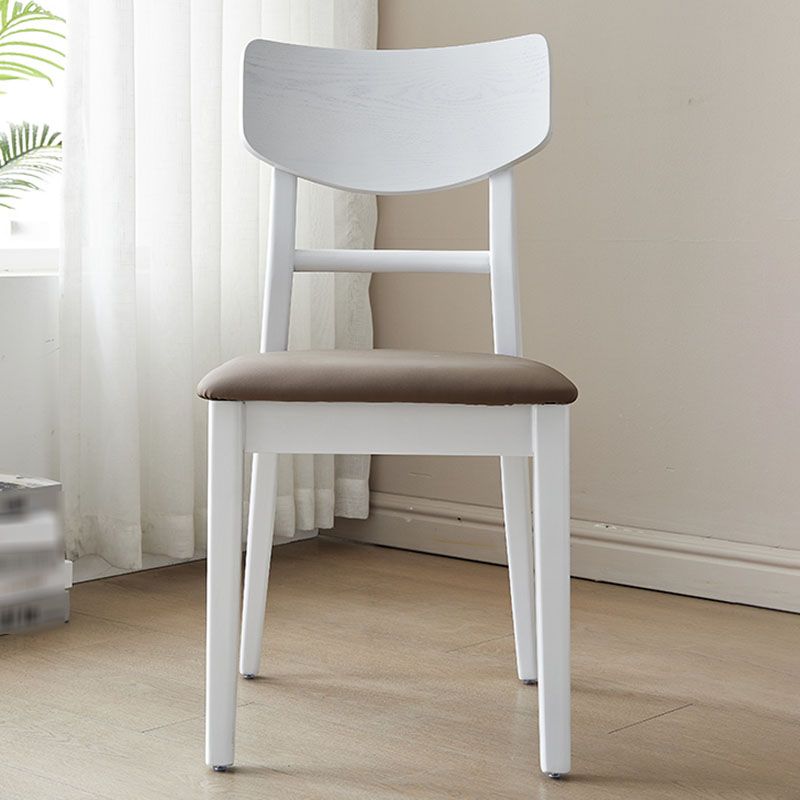 Scandinavian Leather Dining Chairs for Home Open Back Side Chair