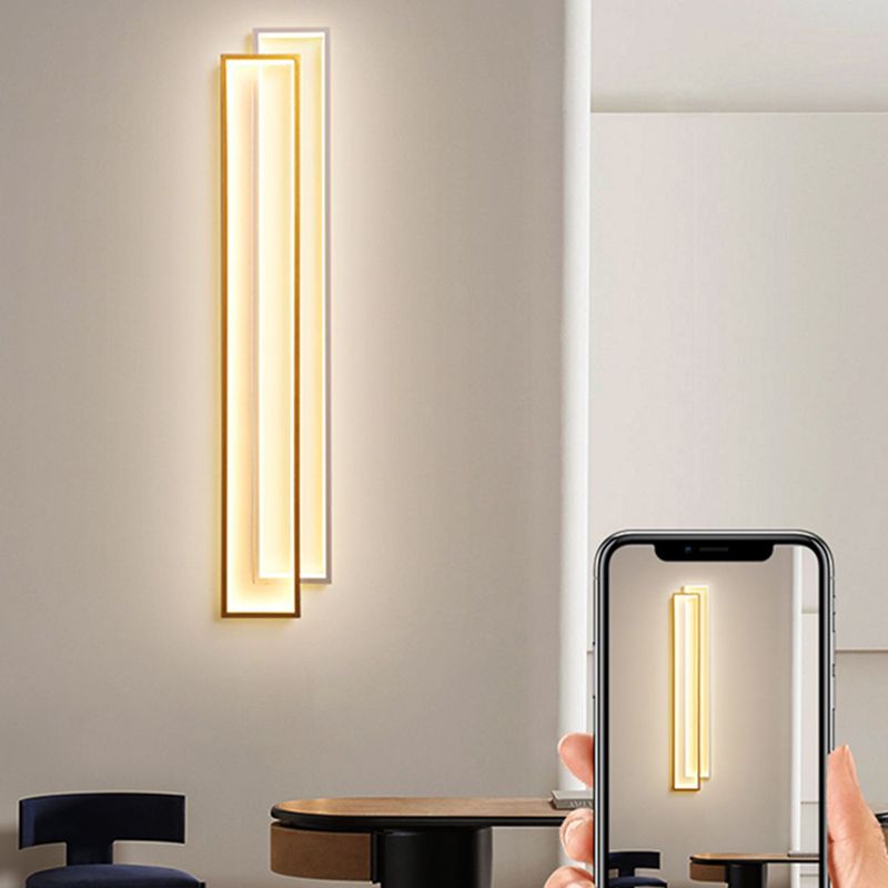 Rectangle Wall Lights Modern Style Metal 2 Light Wall Mount Lights