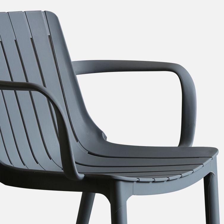 Modern Plastic Dining Armless Chair Open Back Dining Side Chair for Kitchen