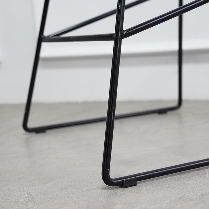 Industrial Indoor Armless Footrest Bar Stool with Metal Legs