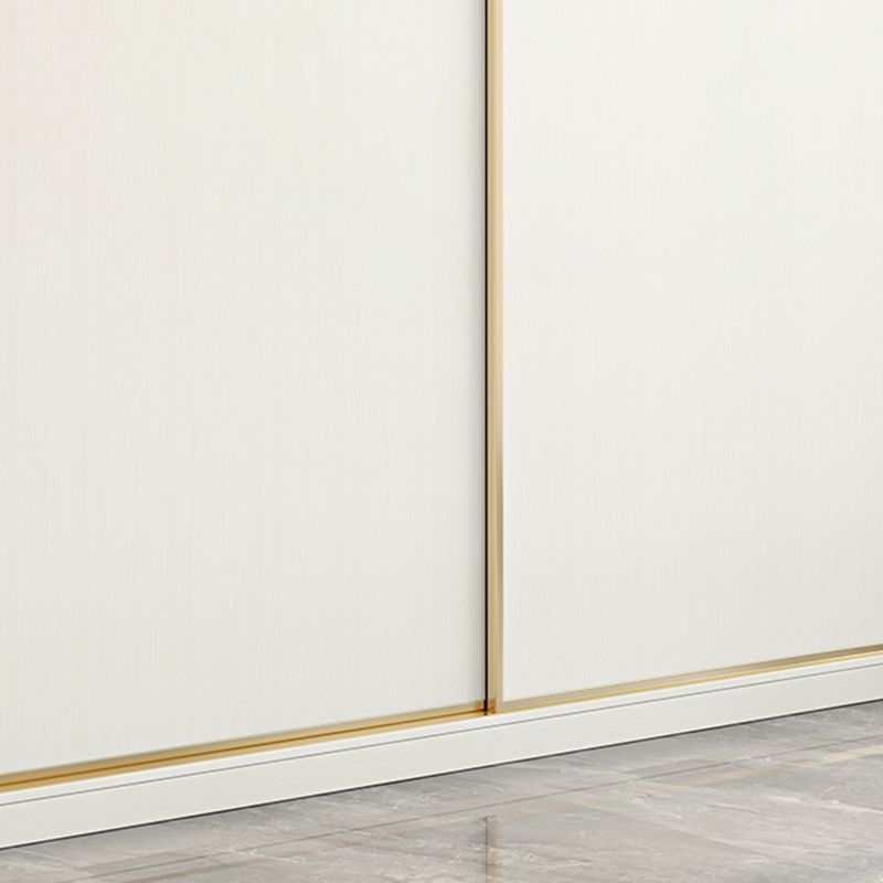 Contemporary Freestanding Wood Wardrobe Sliding Soft Close Doors in White