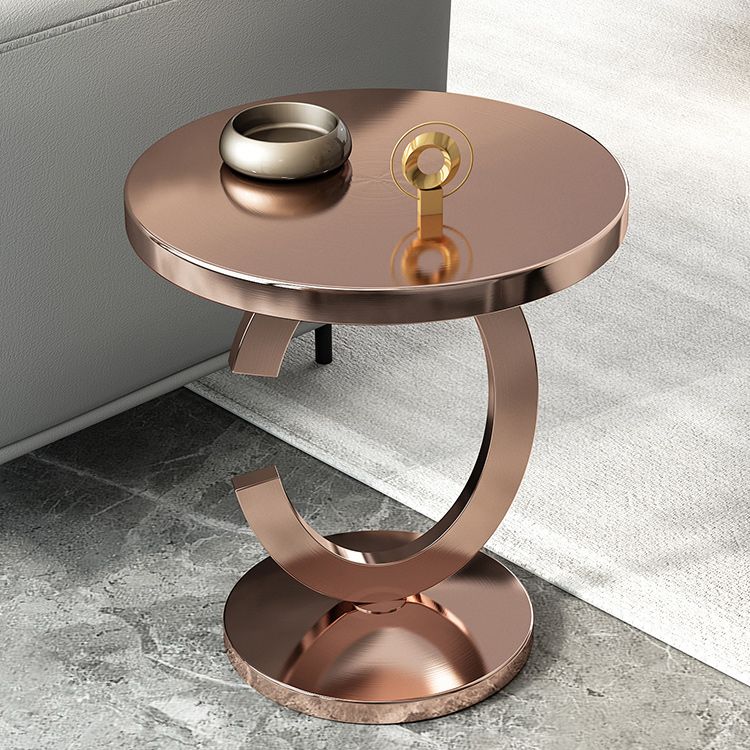 Mid-Century Round Metal Side End Table C Side Table for Living Room