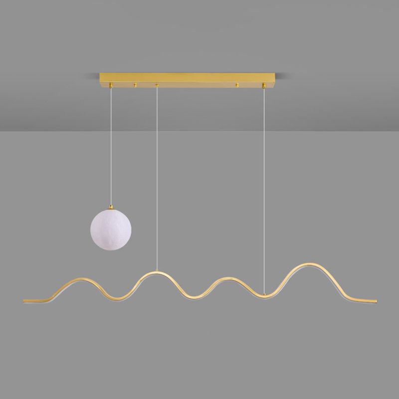2-Light White/Black/Golden Modernism Kitchen Island Lighting Unique LED Ceiling Light