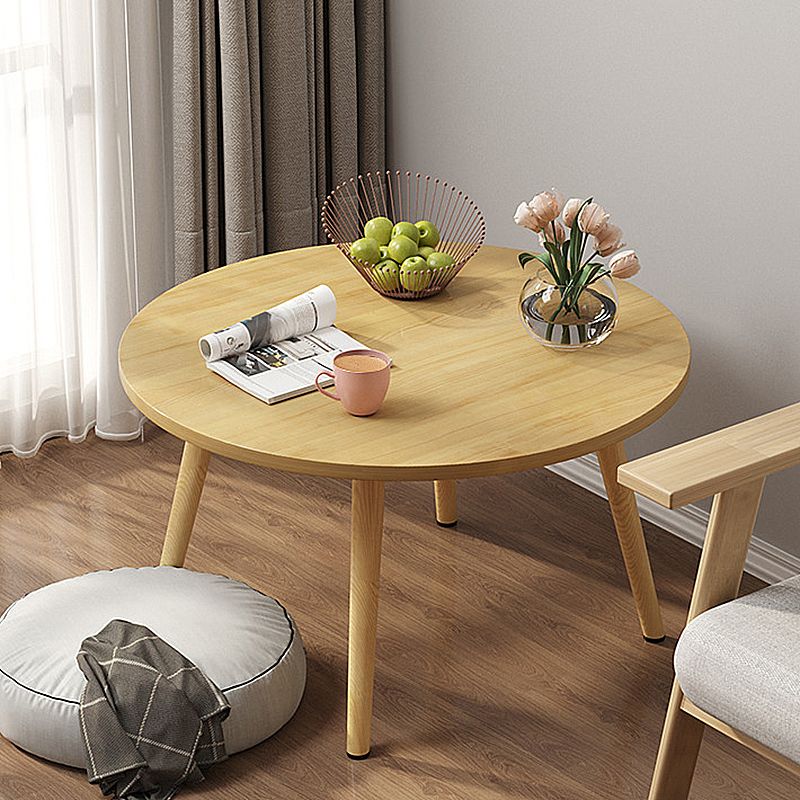 Modern Style Wood Color Solid Wood Base White/wood Color Density Board Top Coffee Table