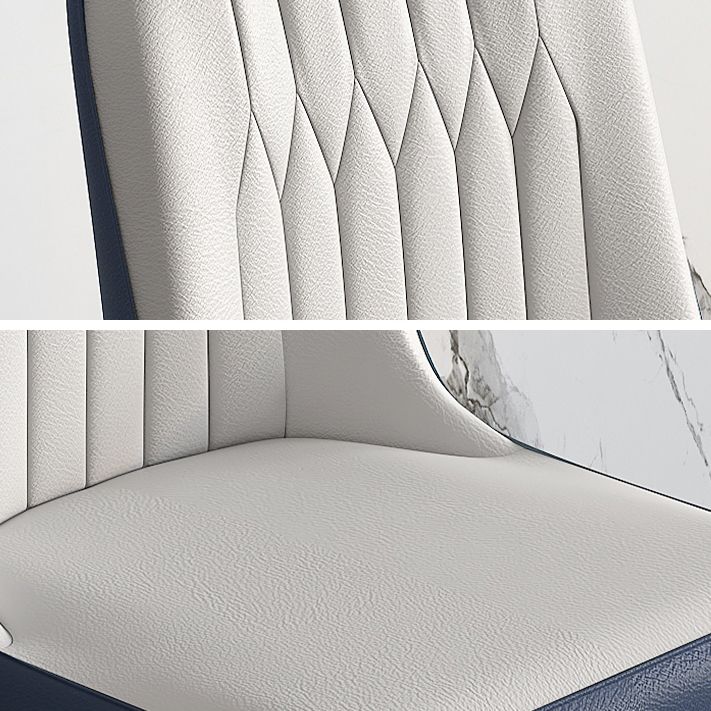 Minimalist White Standard Dining Set Sintered Stone Rectangle Dining Set with 4 Legs Base