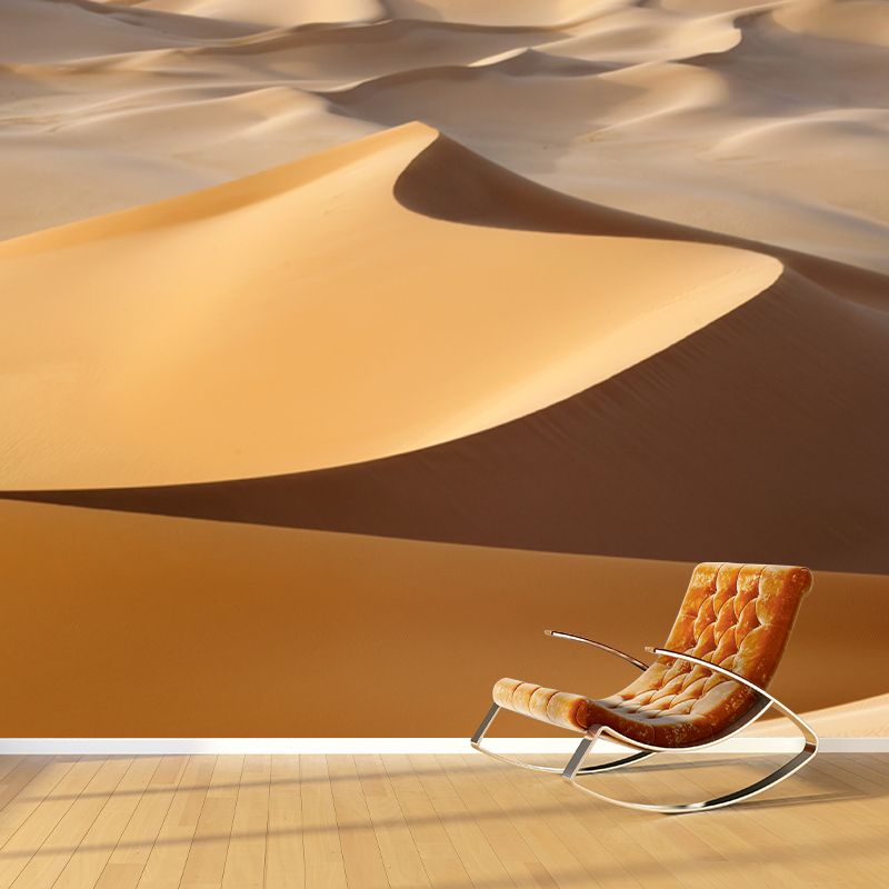 Sand Dunes Scenery Mural Wallpaper Contemporary Waterproof Living Room Wall Covering, Custom Made