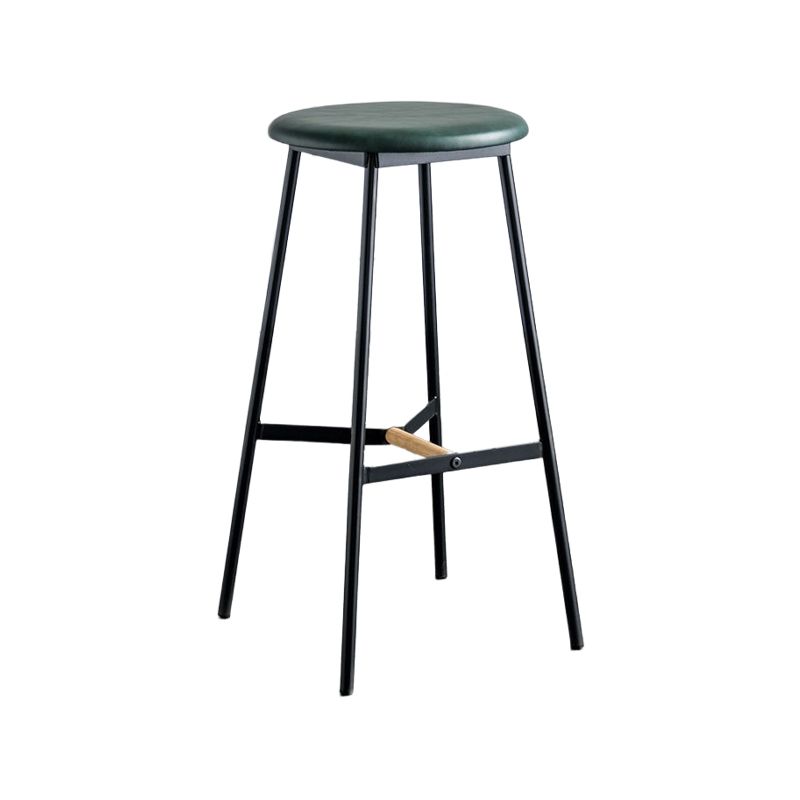 Industrial Backless Bar-stool PU Leather Bar Stool with Metal Legs