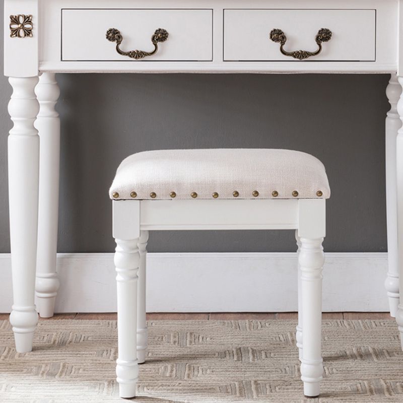 French Country Ottoman Rectangle Standard with Nailhead Trim Faux Leather Solid Ottoman