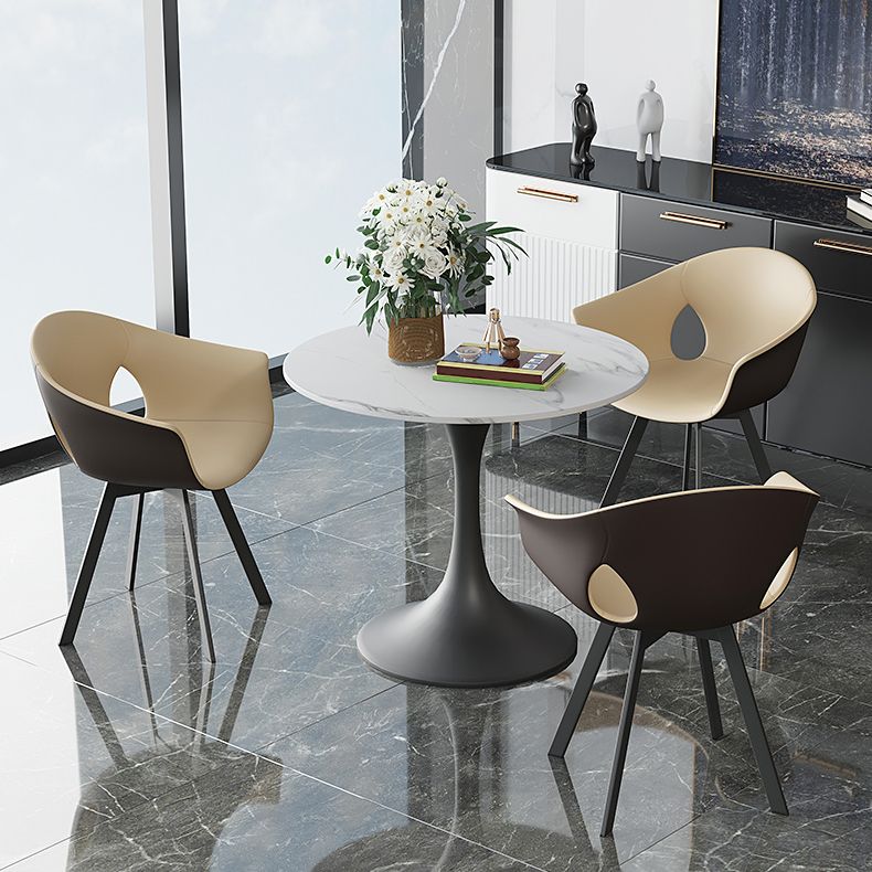 Table à manger ronde en pierre frittée Table tulipe de luxe traditionnelle