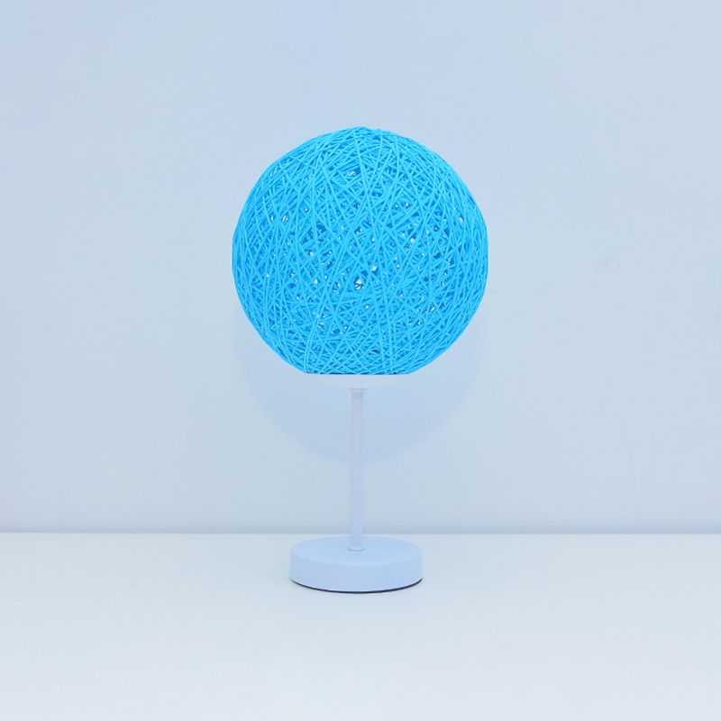 Macaron Table Lamp 1-Light LED Desk Light with Rattan Shade for Living Room