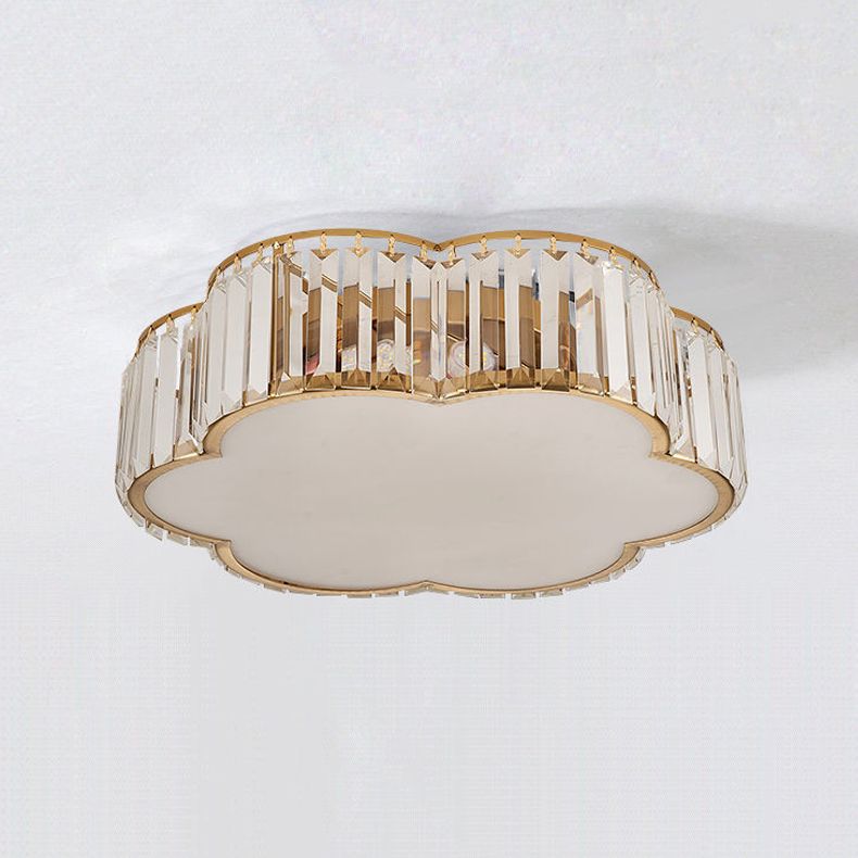 Modern Geometric Ceiling Light Crystal Flush Mount Light for Living Room