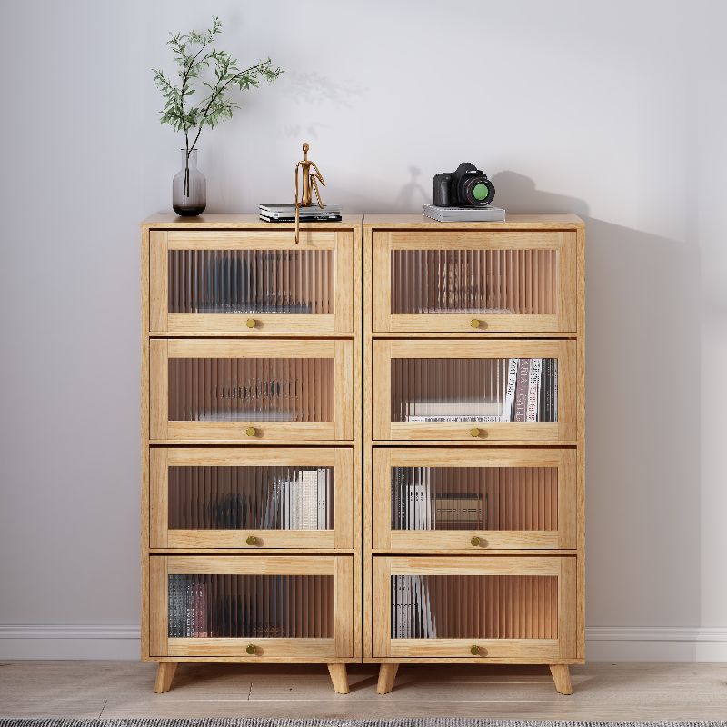 Scandinavian Closed Back Standard Bookshelf Wooden Bookcase with Rectangular Shelves