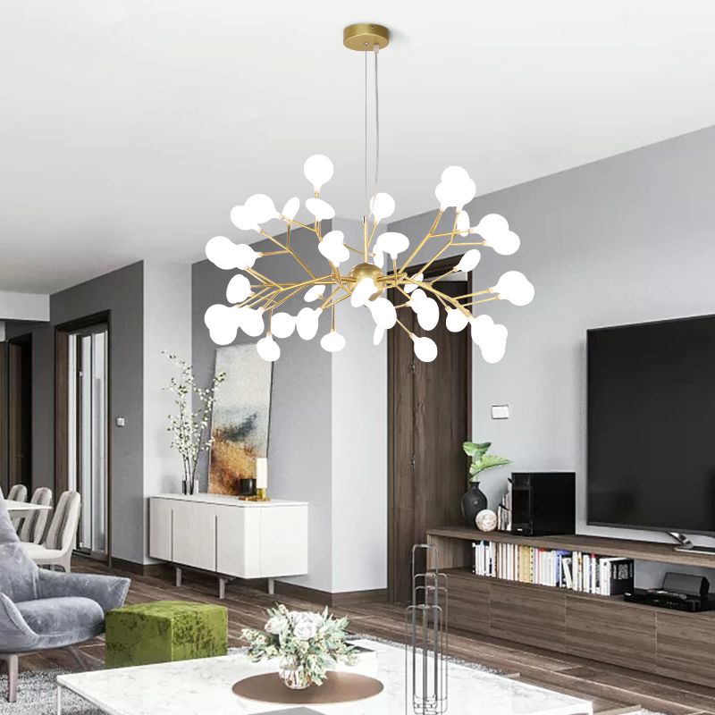 Acrylic Radial Pendant Light in Modern Creative Style Iron Firefly Hanging Lamp for Interior Spaces
