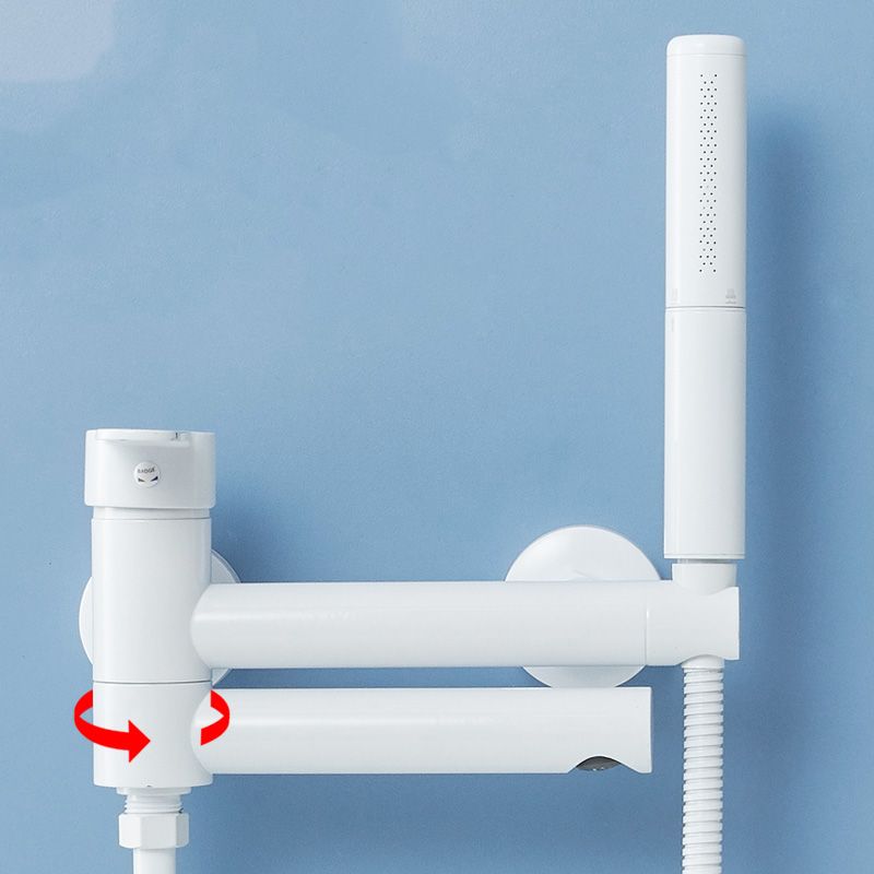Metal Modern Bathroom Faucet White Single Handle Bath Filler Trim