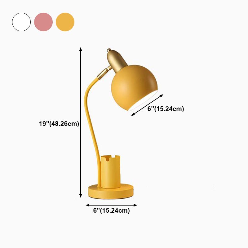 Modern Style Spherical Shape Table Light Metal 1 Light Nightstand Lamps for Bedside