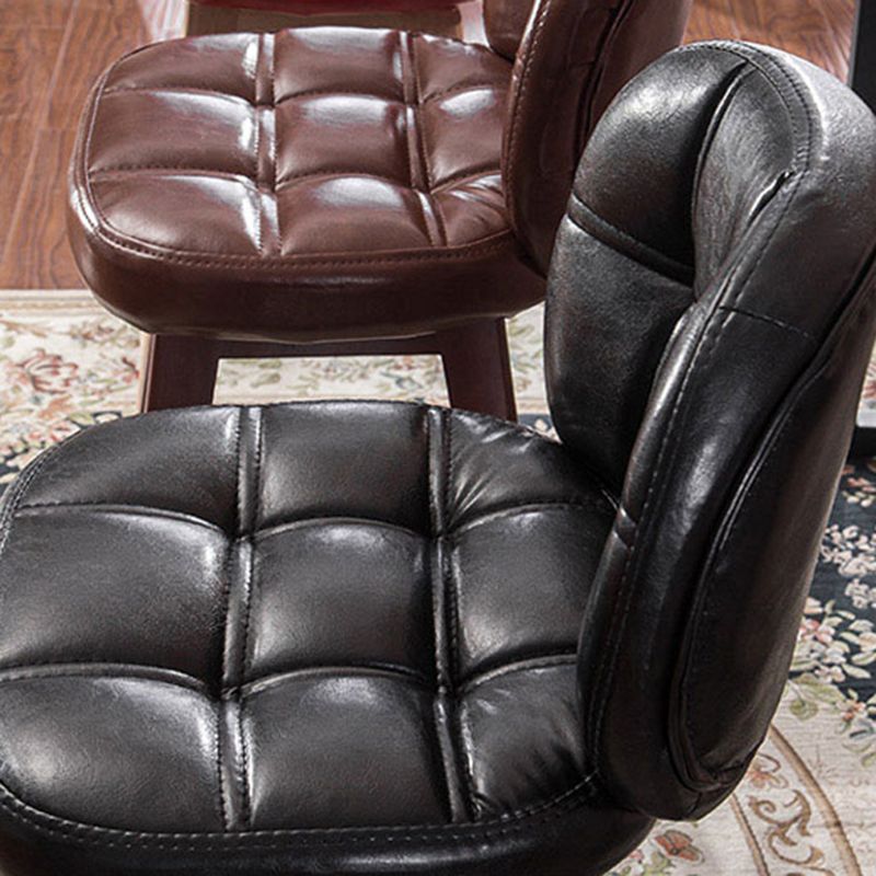 Modern Backrest Armless Counter Stool Wood Bar Stool with Pedal and Cushion
