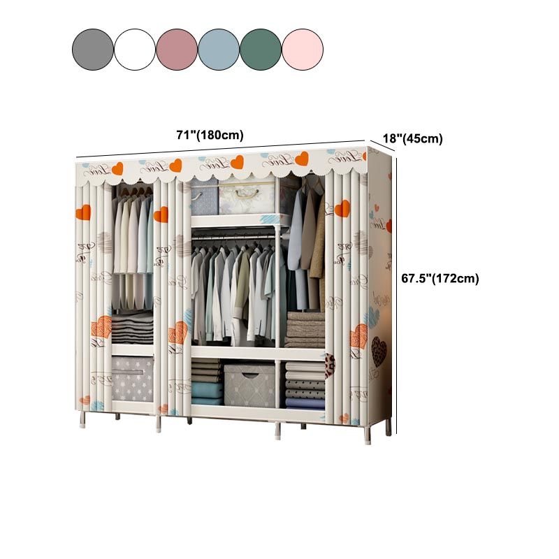 Modern Style Wardrobe Metal Bedroom Wardrobe Closet with Shelves