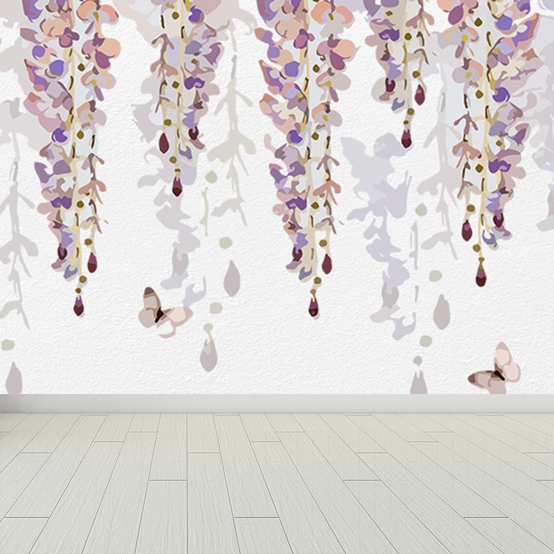 Non-Woven Cloth Decorative Mural Decal Modern Vine Wall Covering in Pastel Color