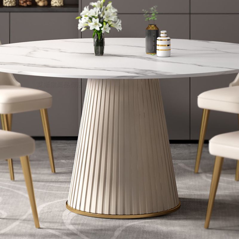 Stone Pedestal Table Contemporary Round Dining Table for Dinner Kitchen Home