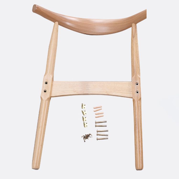 Scandinavian Wood Dining Chairs Indoor Armless Open Back Dining Side Chair