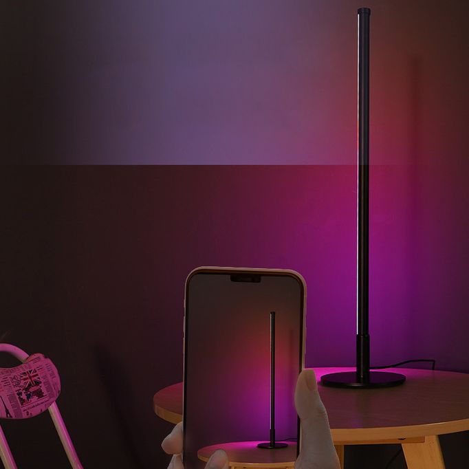 Metal Stick Shade RGB Night Lamp Simplicity LED Black Table Lighting for Bedroom