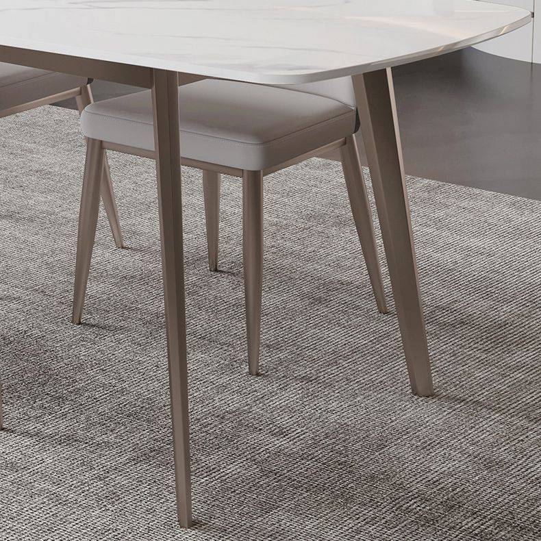 Nordic Style 1/4/5/7 Pieces Dining Set Sintered Stone Dining Table Set with Metal Legs
