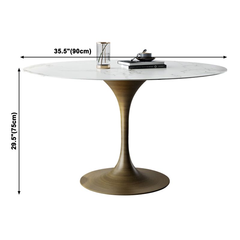 Traditionele luxe tulpenbasismeubels rond steen eettafel voor thuis