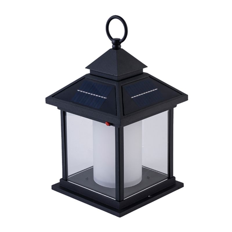 LED Black Solar Pillar Lamp Waterproof Outdoor Light for Garden