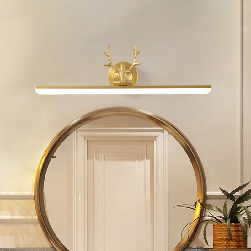 Zwart/gouden gewei arm ijdelheid lamp Moderne LED metallic wandverlichting Idee met lineaire acrylschaduw