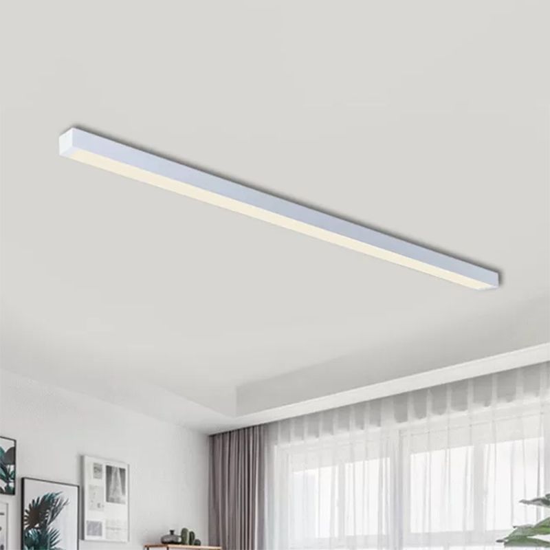 Plafonnier encastré linéaire en métal, éclairage de salon, 23.5 "/35.5"/47 "de large, plafonnier Led blanc contemporain