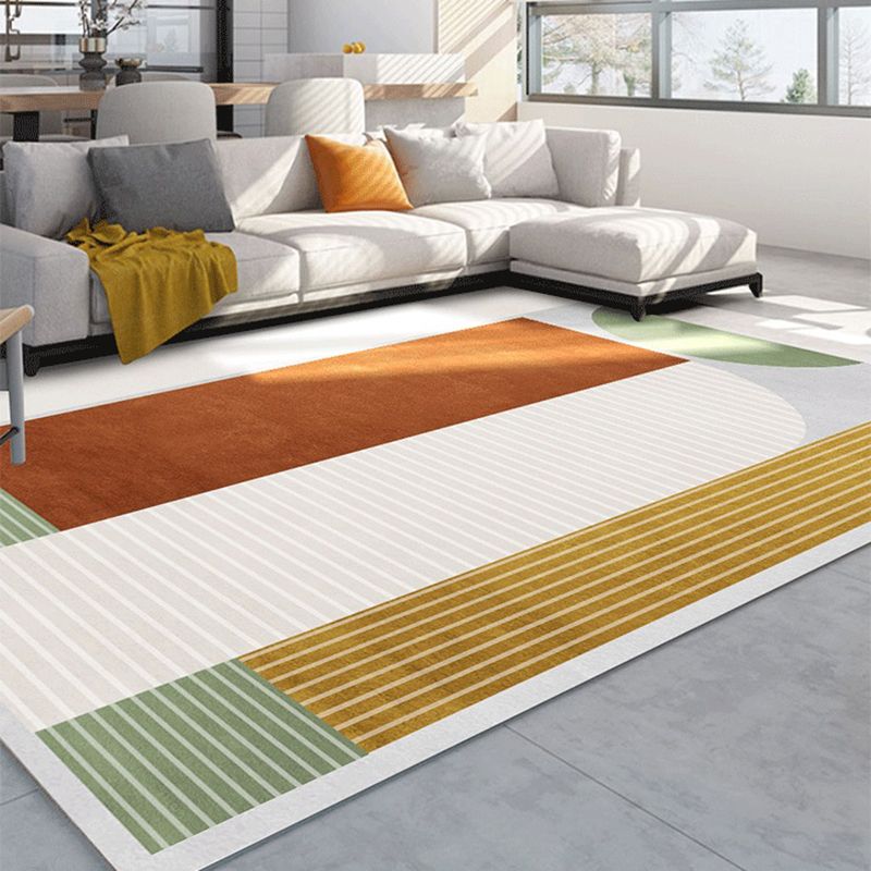 Dark Green Modern Rug Polyester Irregular Spot Rug Washable Rug for Drawing Room