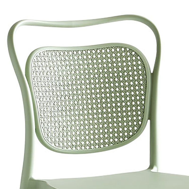 Sillas sin brazos de comedor de plástico de diseño escandinavo para el hogar, silla lateral con respaldo abierto