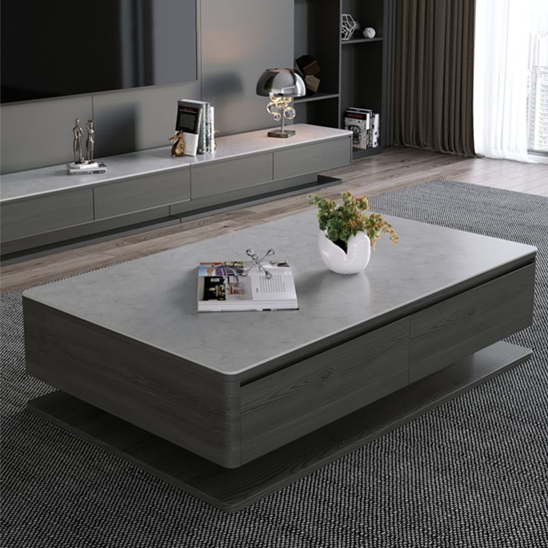 Rectangle Single Coffee Table Glam 1 Coffee Table with 4 Drawers