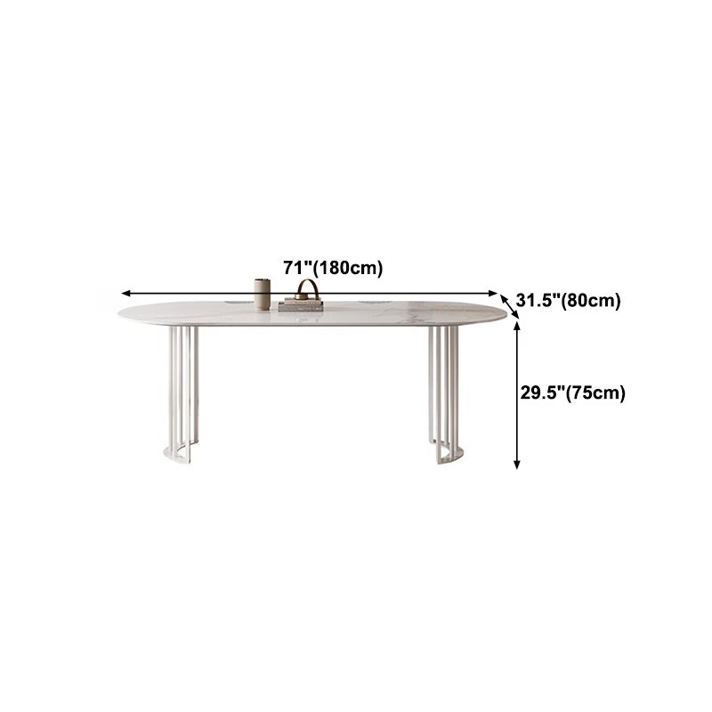 Sintered Stone Top Modern Table for Restaurant Dining Table with Double Pedestal Base