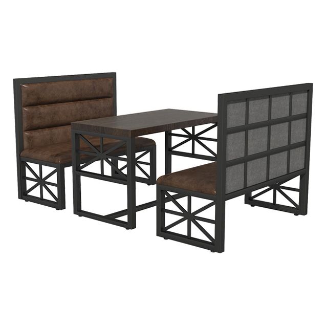 Industrial Solid Wood Dinner Room Kitchen Table Brown Trestle Base Table for Dinning Room