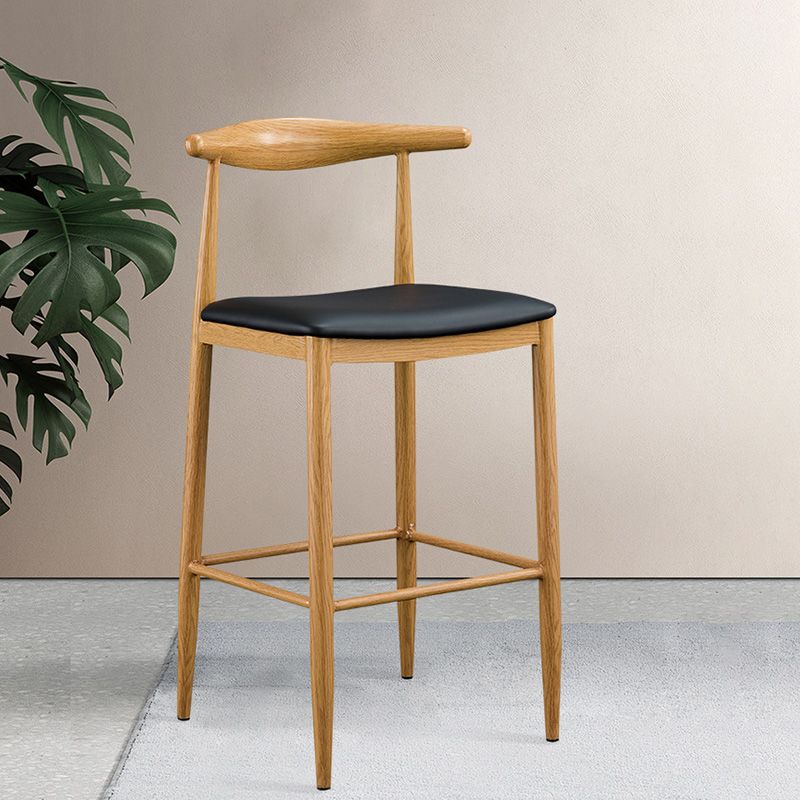 Industrial Wooden Counter Height Stools Armless Bar Stool With Low Black