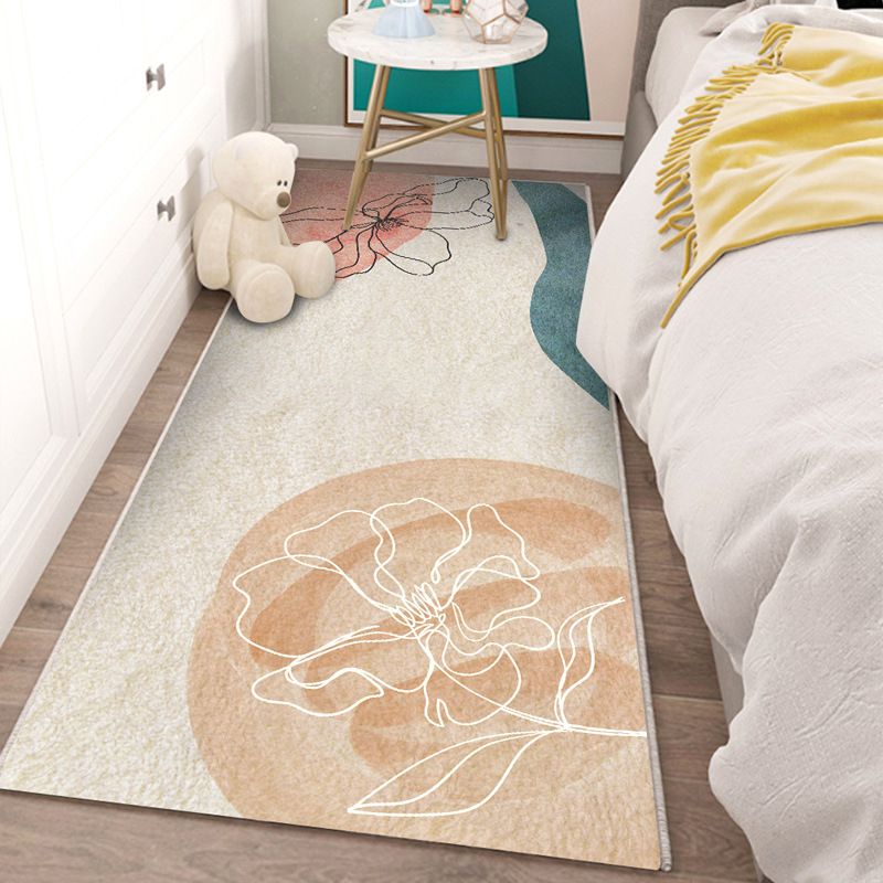 Modern Indoor Carpet Contrast Panel Polyester Rug Stain Resistant Carpet for Bedside