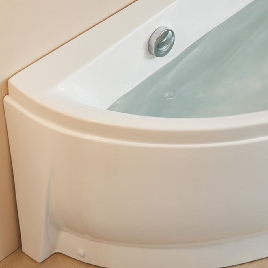 Acrylic Corner Modern Bathtub Acrylic White Soaking Back to Wall Bath