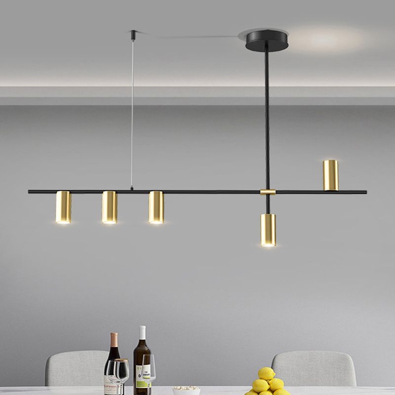 Modernist Cylinder Island Pendants Metal Pendant Lights for Dining Room