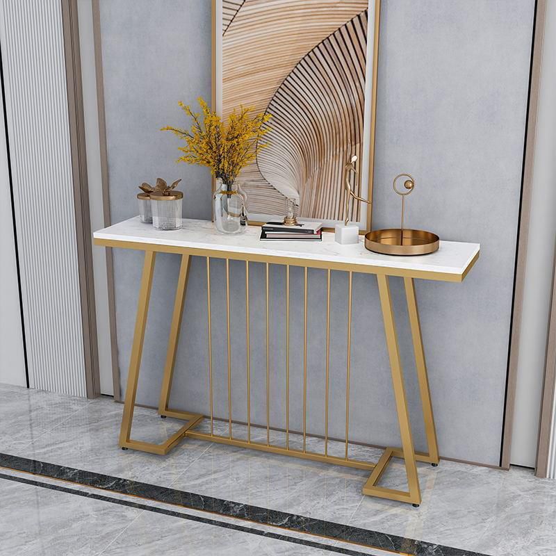 Glam Marble Accent Table Rectangle Console Sofa Table for Hall