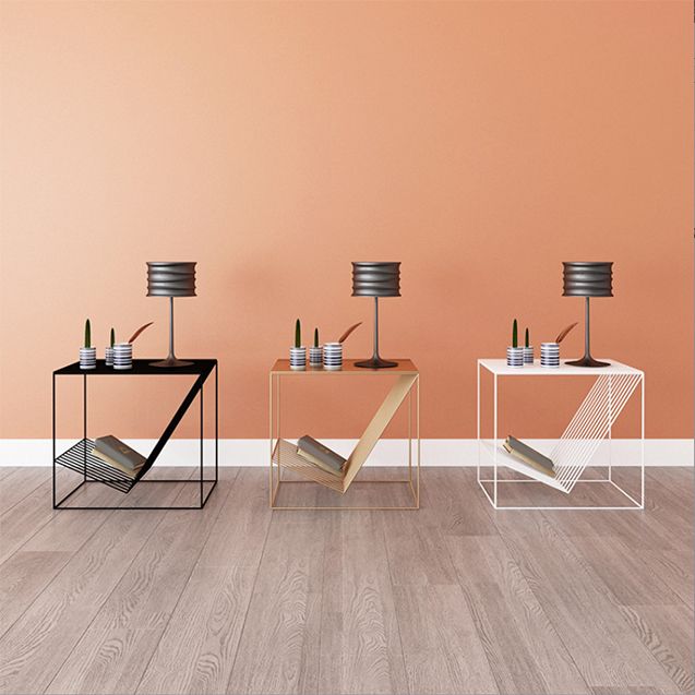 Mid-Century Modern Style Square Metal Table Frame Base Side Table